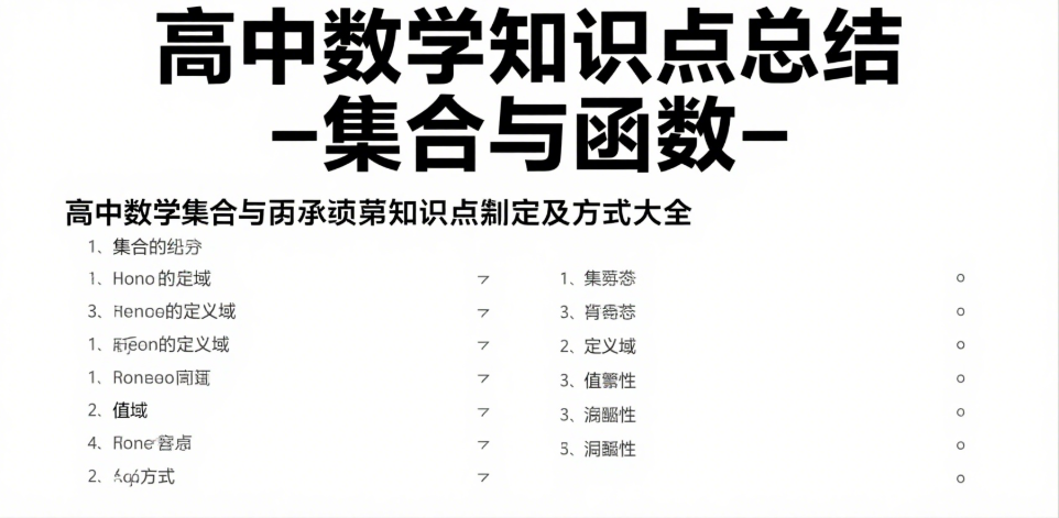 高中数学必备：核心知识点与万能公式全攻略