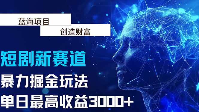 （15438期）抖音新赛道，暴力掘金玩法，单日收益最高3000+