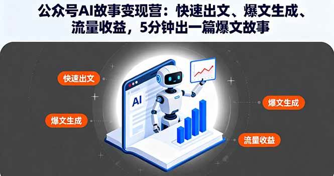 （16201期）公众号AI故事变现营：快速出文、爆文生成、流量收益，5分钟出一篇爆文故事