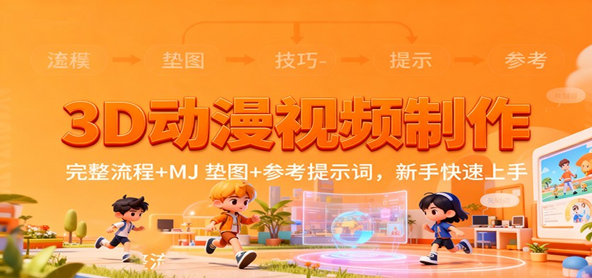 3D动漫视频制作，完整流程+MJ 垫图+参考提示词，新手快速上手