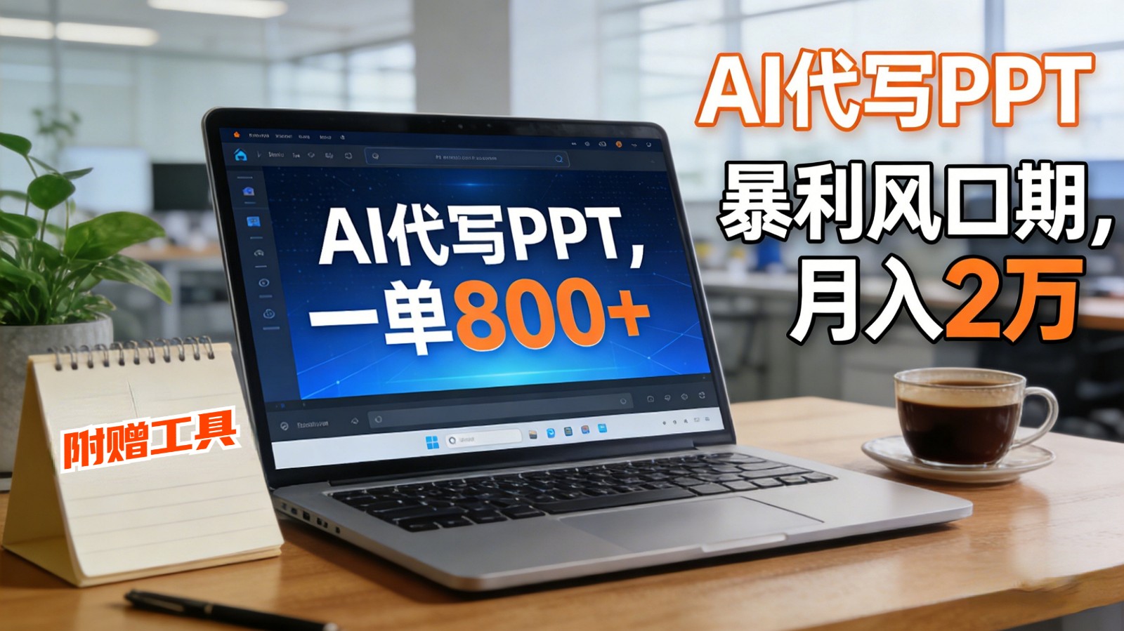 AI 代写做 PPT！一单狂赚 800+，风口期月入 2 万(工具 + 提示词直接送)