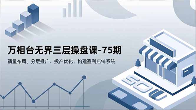 万相台无界三层操盘课-75期,销量布局、分层推广、投产优化,构建盈利店铺系统