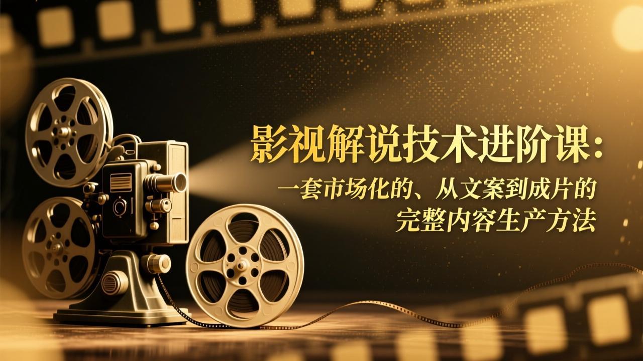 影视解说技术进阶课:一套市场化的、从文案到成片的完整内容生产方法 影视解说技术进阶课:一套市场化的、从文案到成片的完整内容生产方法