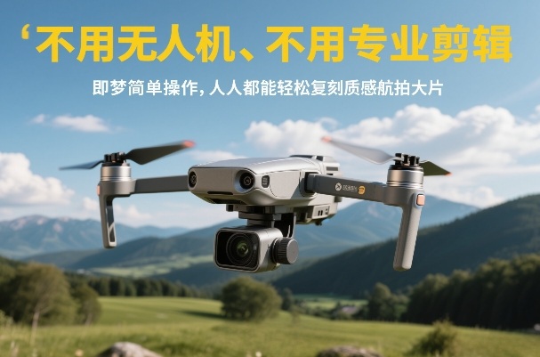 不用无人机、不用专业剪辑，即梦简单操作，人人都能轻松复刻质感航拍大片