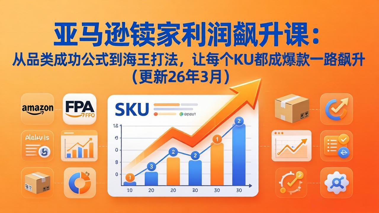 亚马逊卖家利润飙升课:从品类成功公式到海王打法,让每个SKU都成爆款一路飙升(更新26年3月