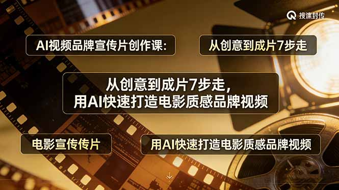 AI视频品牌宣传片创作课:从创意到成片7步走,用AI快速打造电影质感品牌视频