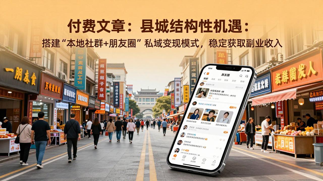 付费文章:县城结构性机遇:搭建“本地社群+朋友圈”私域变现模式,稳定获取副业收入 付费文章:县城结构性机遇:搭建“本地社群+朋友圈”私域变现模式,稳定获取副业收入