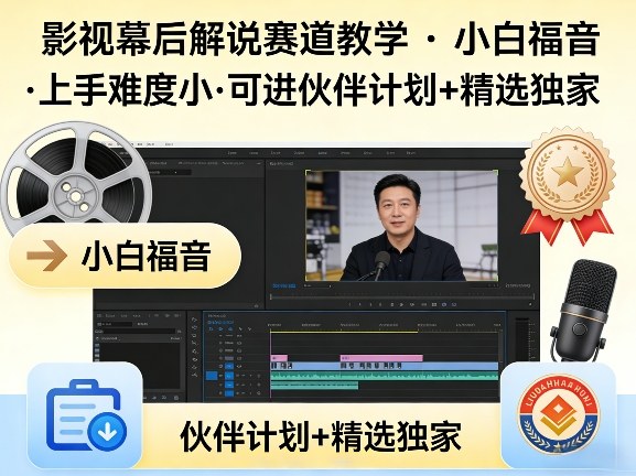 某大佬的影视幕后解说赛道教学，小白福音，上手难度小，可进伙伴计划+精选独家