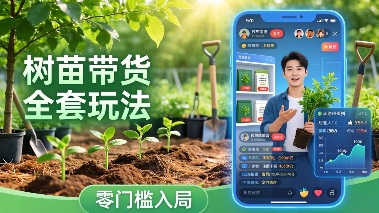 视频号AI树苗带货全套玩法:零门槛入局,掌握豆包、千问等AI工具制作树苗视频的全套流程