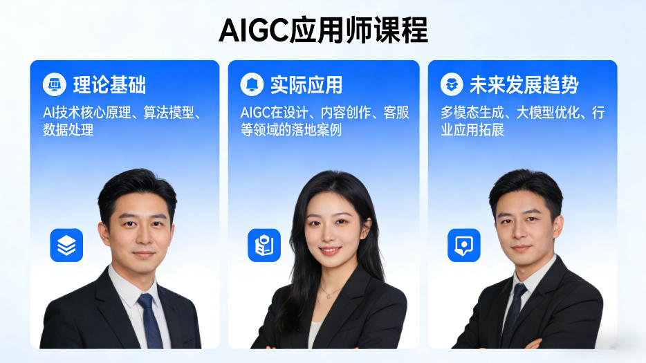 AIGC应用师课程，覆盖了AI技术的理论基础、实际应用、以及未来发展趋势(更新)