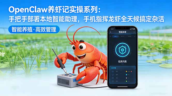 OpenClaw养虾记实操系列-更新:手把手部署本地智能助理,手机指挥龙虾全天候搞定杂活