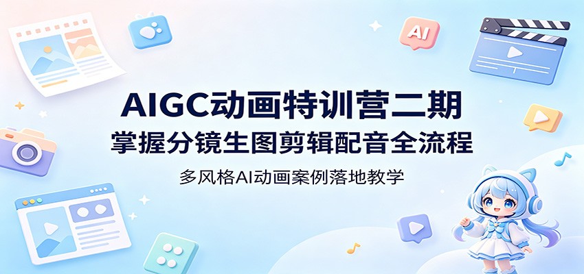 AIGC动画特训营二期:掌握分镜生图剪辑配音全流程,多风格AI动画案例落地教学