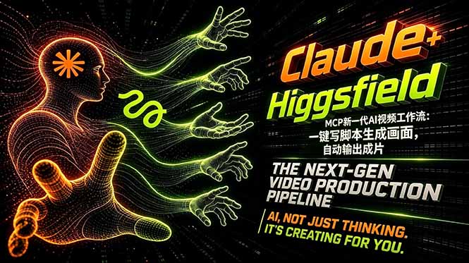 Claude+Higgsfield MCP新一代AI视频工作流:一键写脚本生成画面,自动输出成片