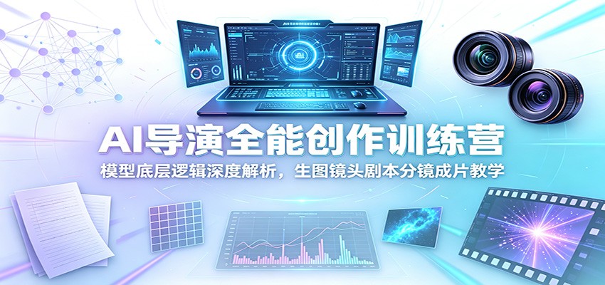 AI导演全能创作训练营:模型底层逻辑深度解析,生图镜头剧本分镜成片教学