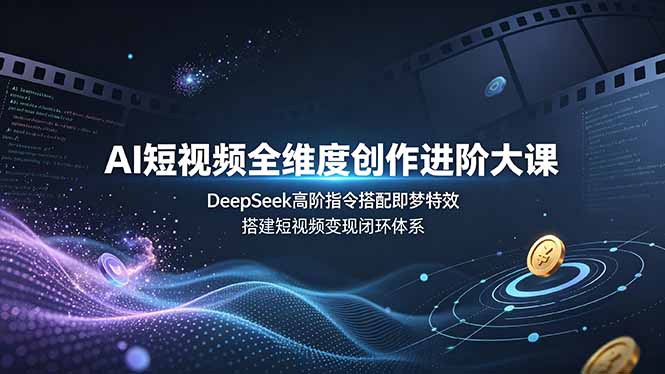 AI短视频全维度创作进阶大课,DeepSeek高阶指令搭配即梦特效,搭建短视频变现闭环体系