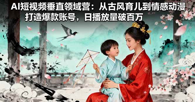（16195期）AI短视频垂直领域营：从古风育儿到情感动漫，打造爆款账号,日播放量破百万