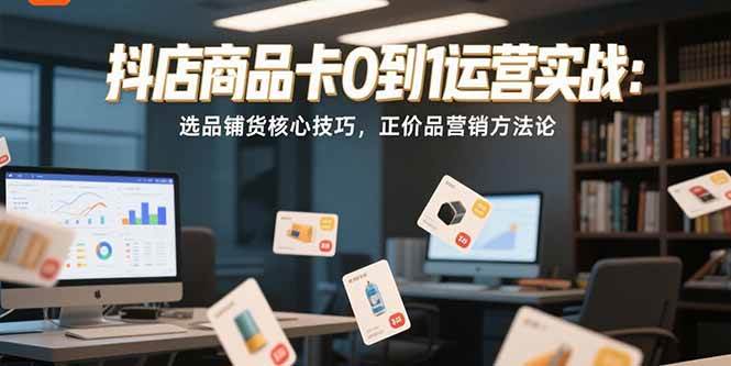 （15329期）抖店商品卡0到1运营实战：选品铺货核心技巧，正价品营销方法论