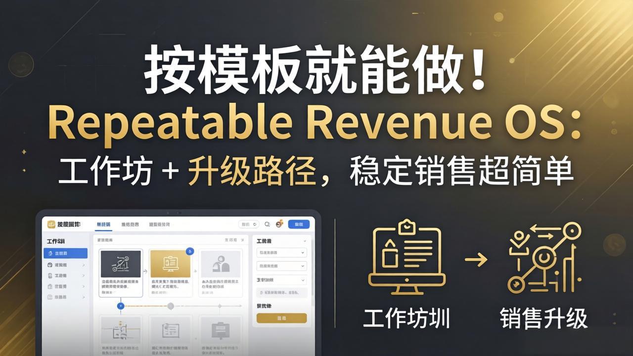 按模板就能做！Repeatable Revenue OS：工作坊 + 升级路径，稳定销售超简单