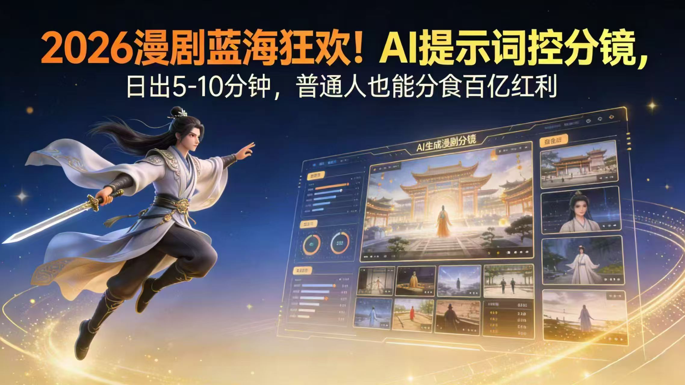 2026漫剧红利实锤！ AI 提示词控分镜， 普通人也能轻松月入过万