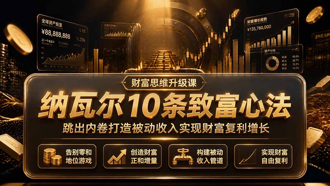 付费文章：纳瓦尔10条致富心法，跳出内卷打造被动收入实现财富复利增长